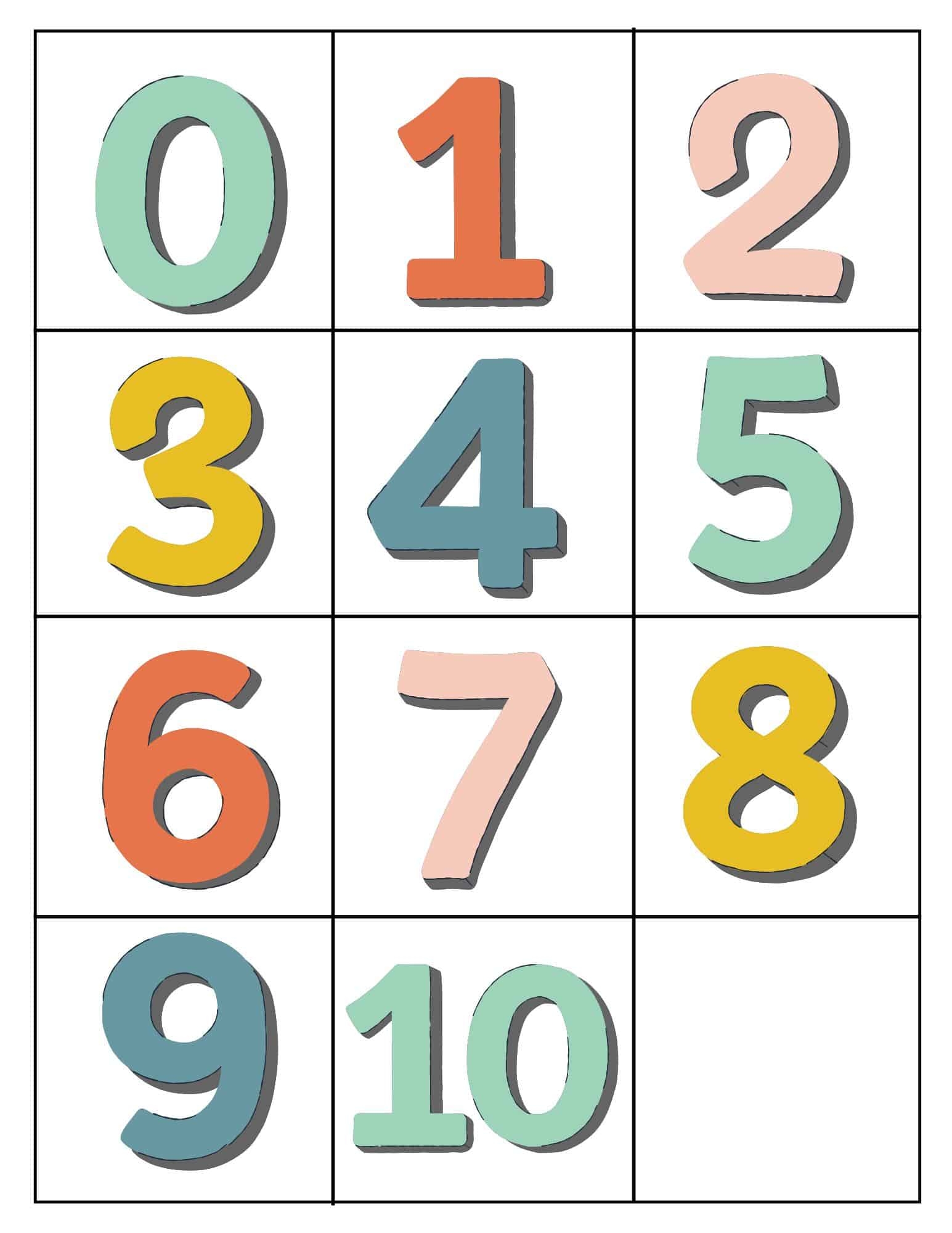 Numbers 1-10 Free Printables