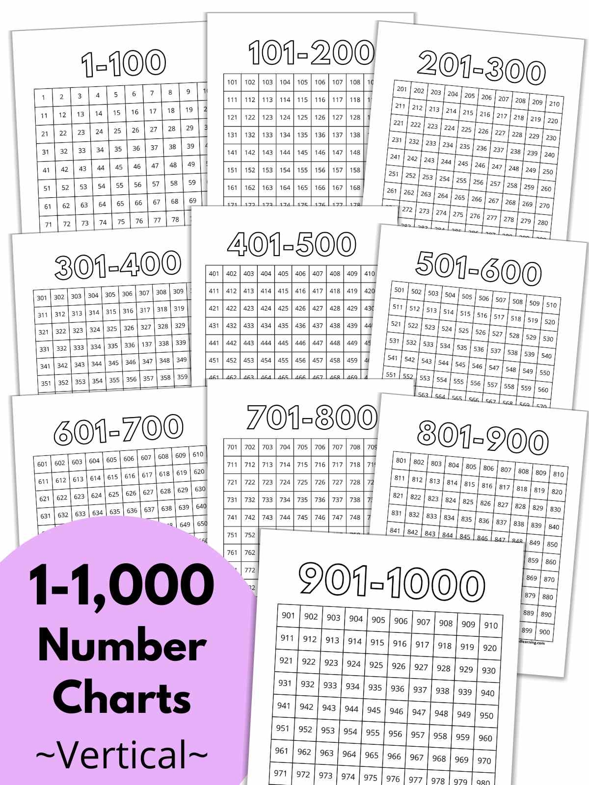 1 000 Number Charts Nature Inspired Learning