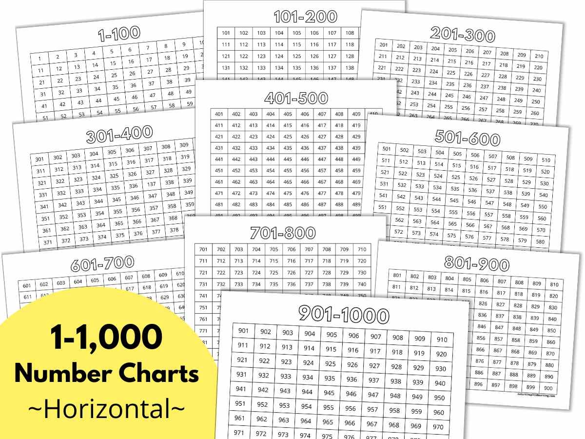1000 Chart Printable Free