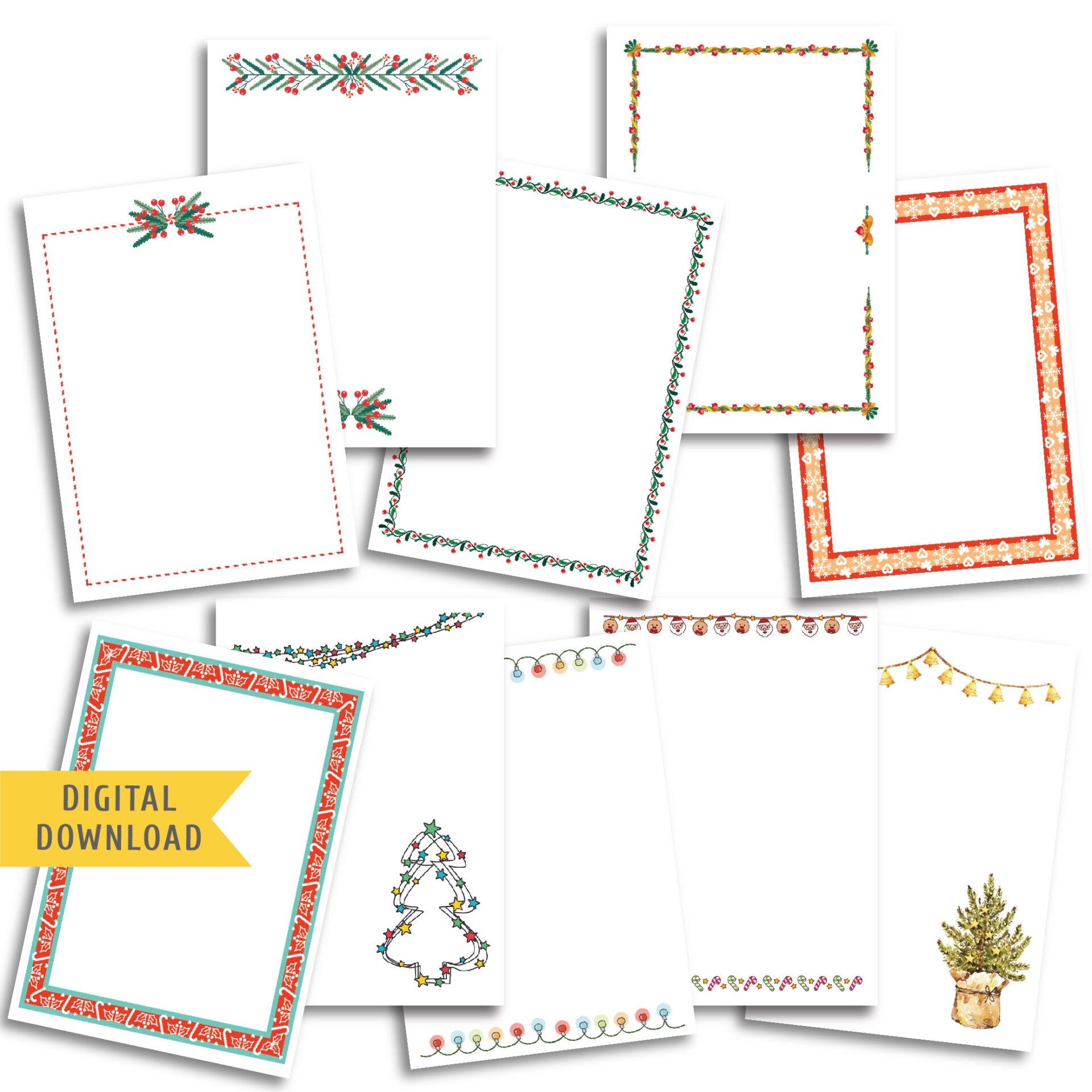 10 Christmas Borders Free Digital Download MY COZY PLANNER