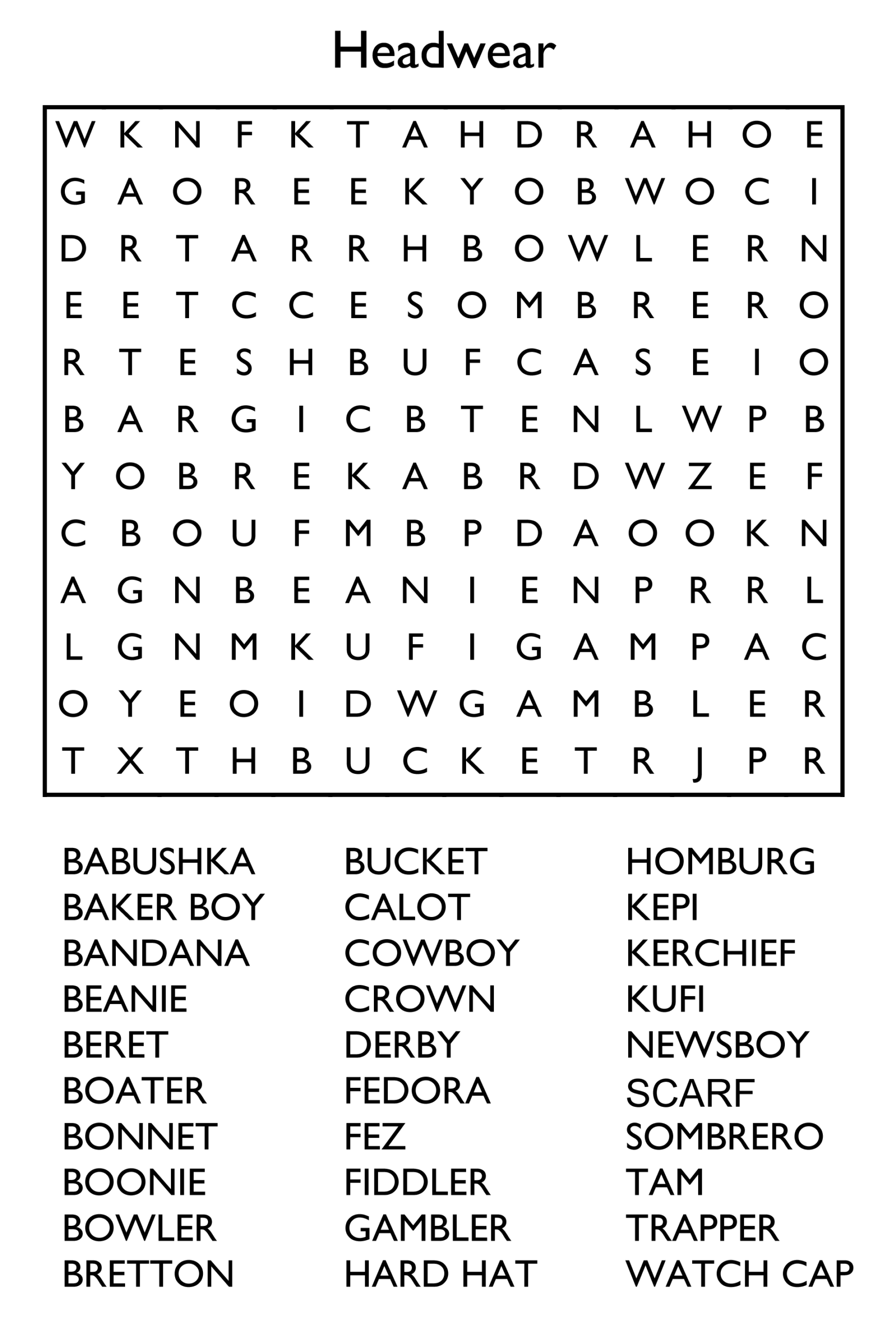 10 Free Printable Word Search Puzzles Worksheets Library