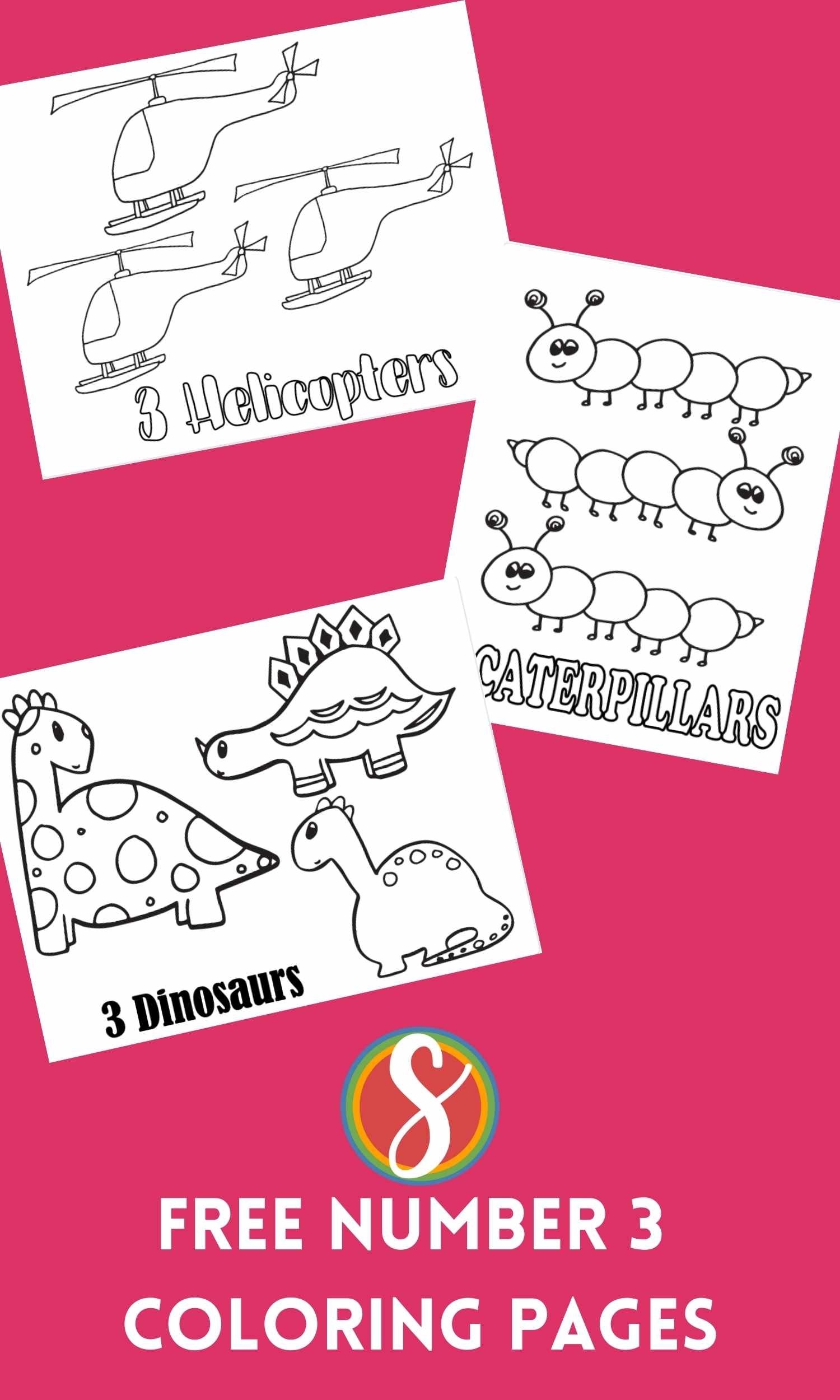 3 Dinosaurs Free Printables