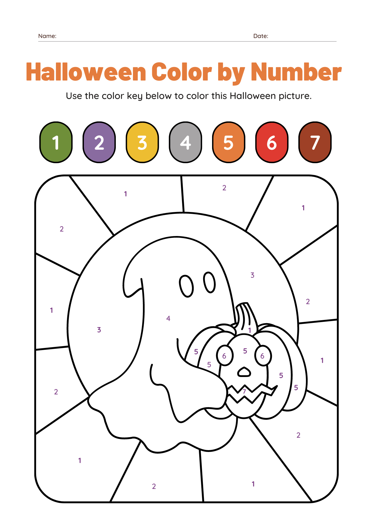 10 Halloween Color By Number Printable Worksheets FREE Worksheets Library