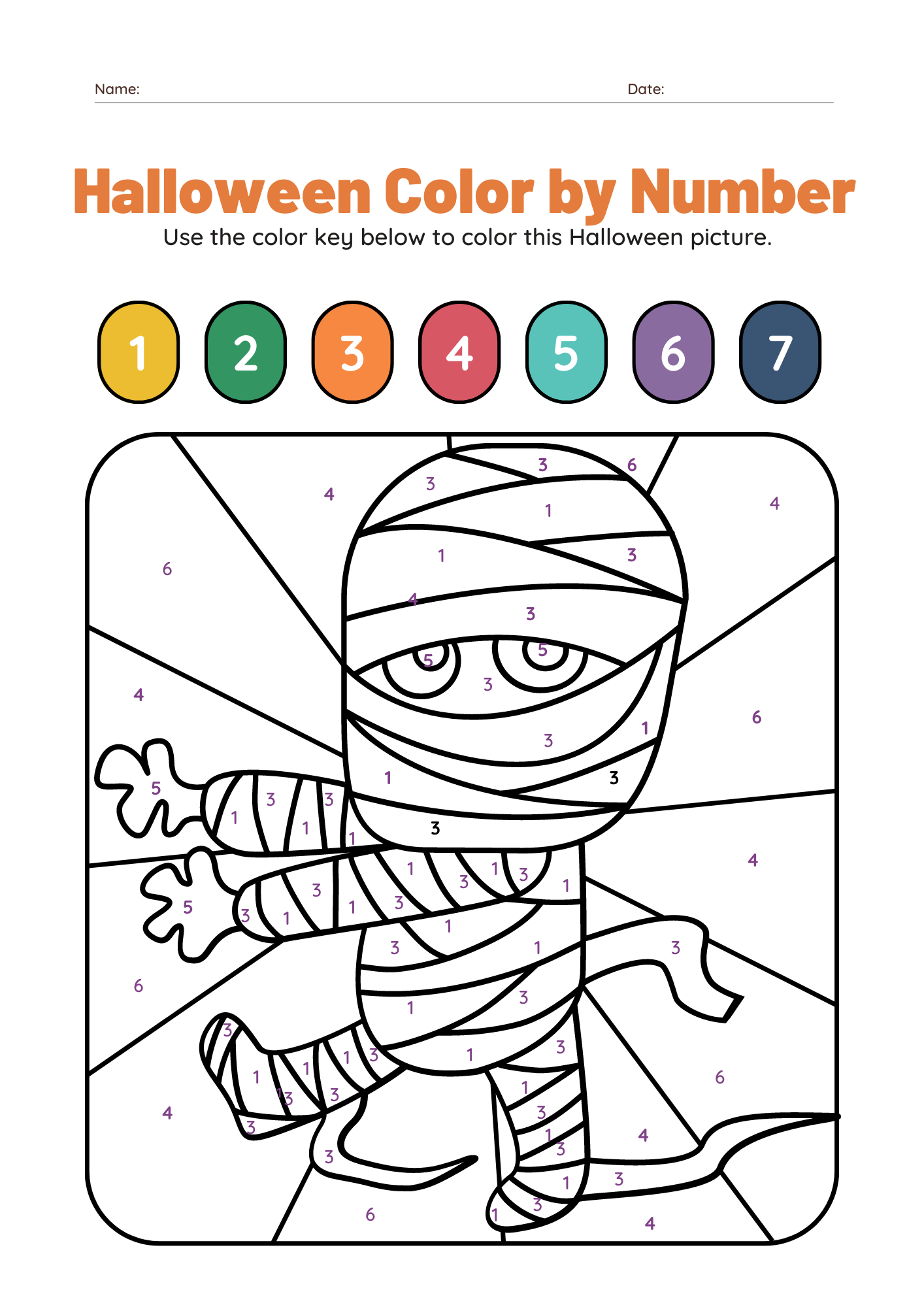 Free Color By Number Printables
