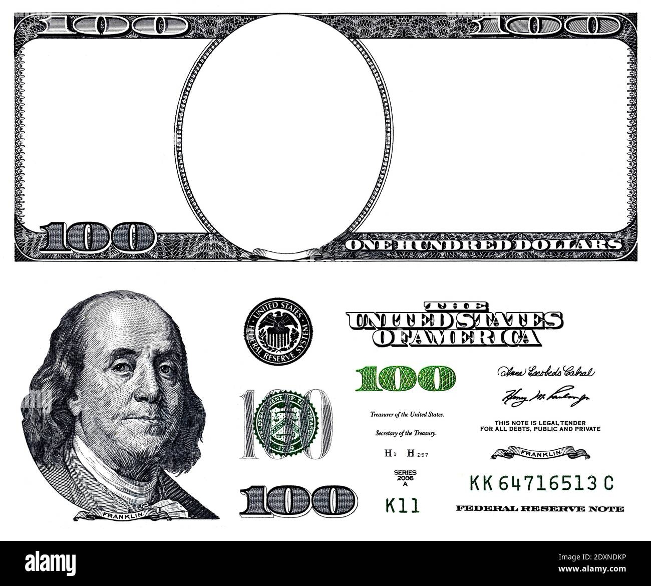 100 Dollar Bill Template Hi res Stock Photography And Images Alamy