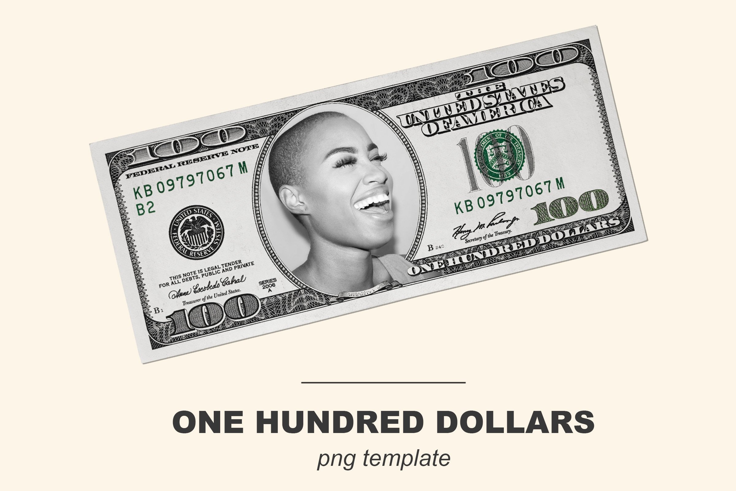 100 Dollar Bill Template