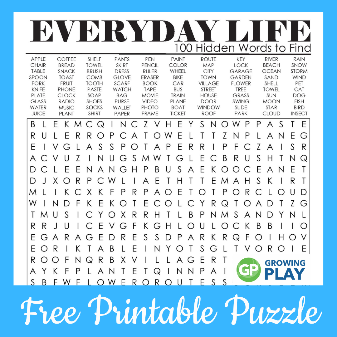 100 Hard Word Search Puzzles Printable FREE Growing Play Worksheets Library