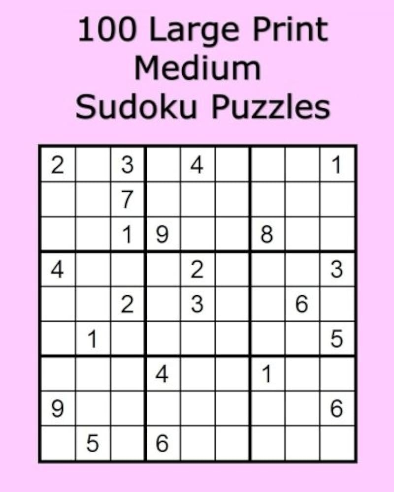 100 Large Print Medium Sudoku Puzzles