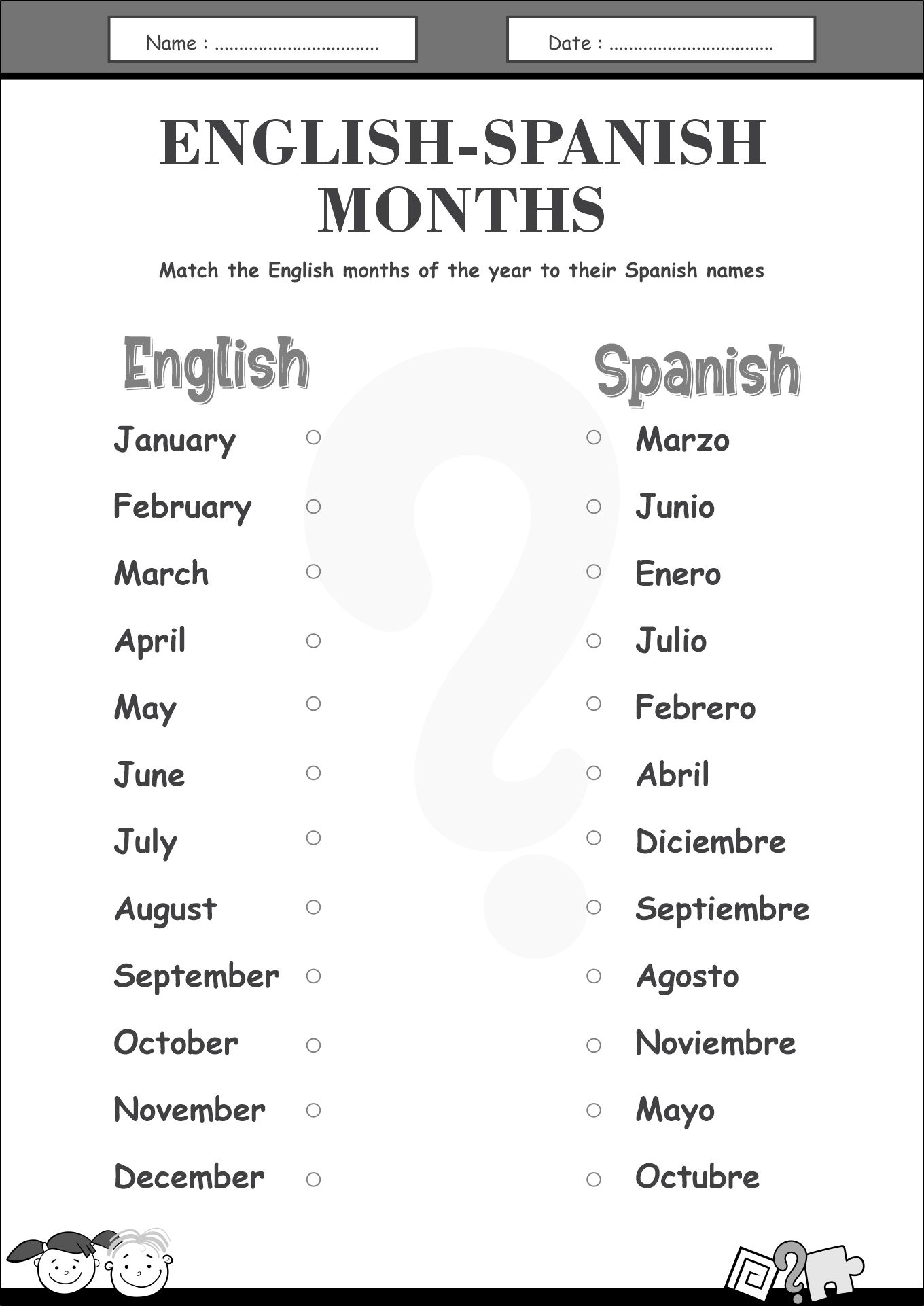 Free Printable Worksheets In Spanish