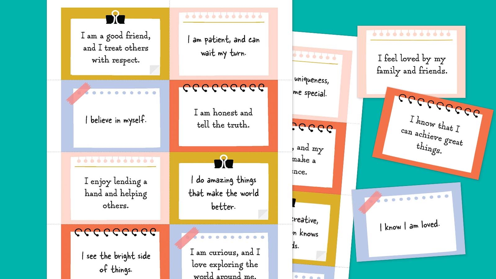 111 Daily Positive Affirmations For Kids Free Printable Cards 