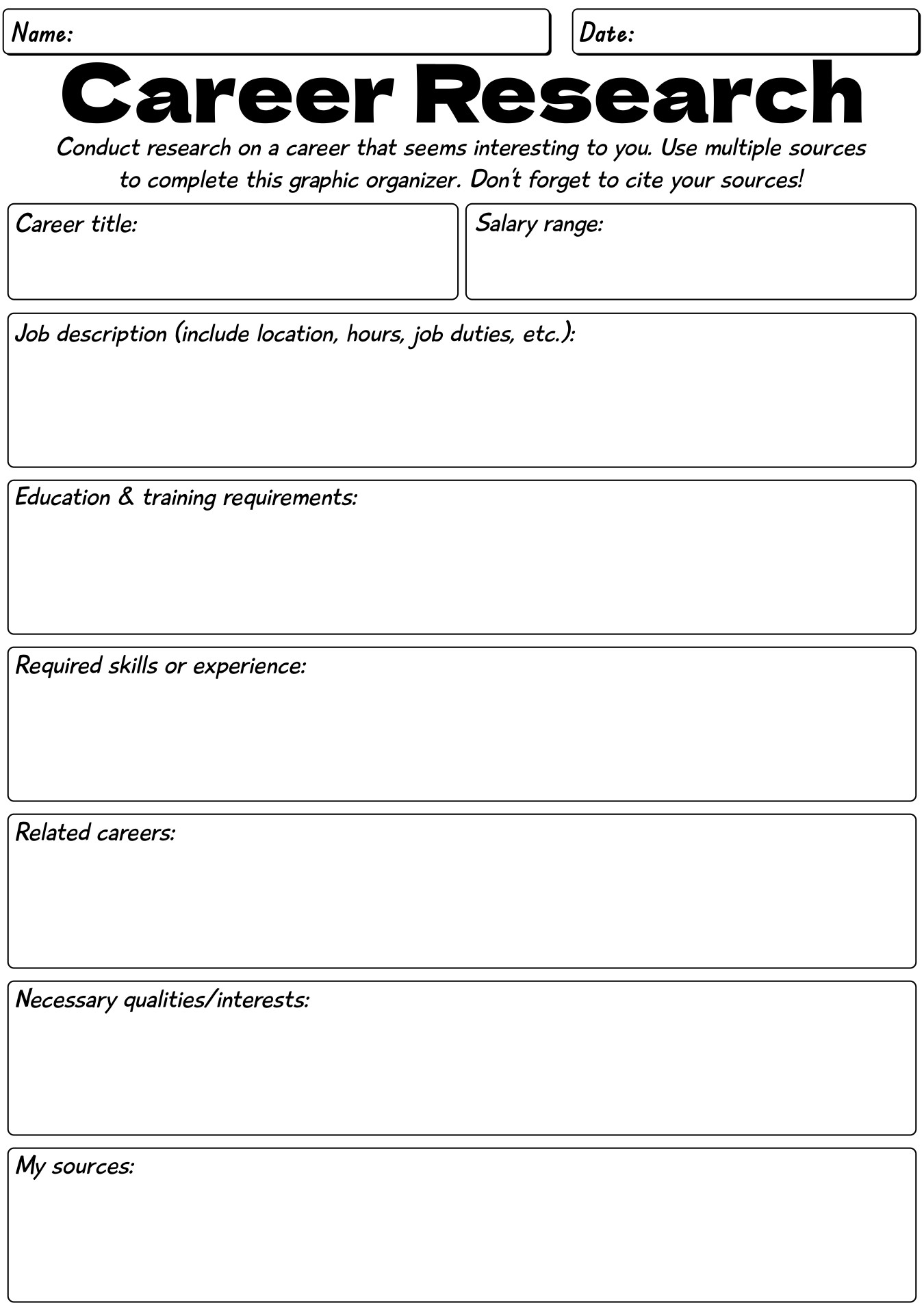 12 Career Exploration Printable Worksheets Free PDF At Worksheeto