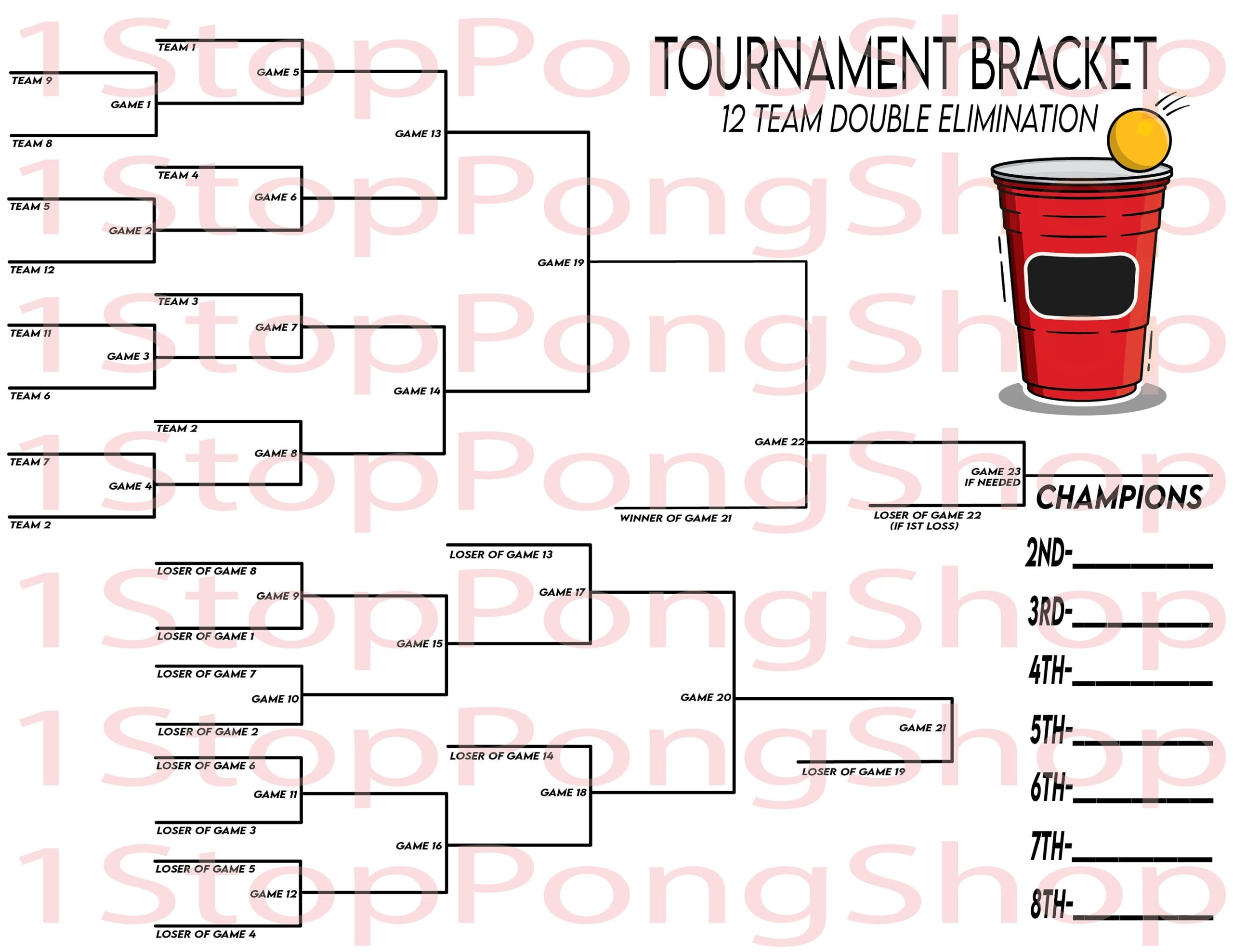 Free Printable Brackets Double Elimination