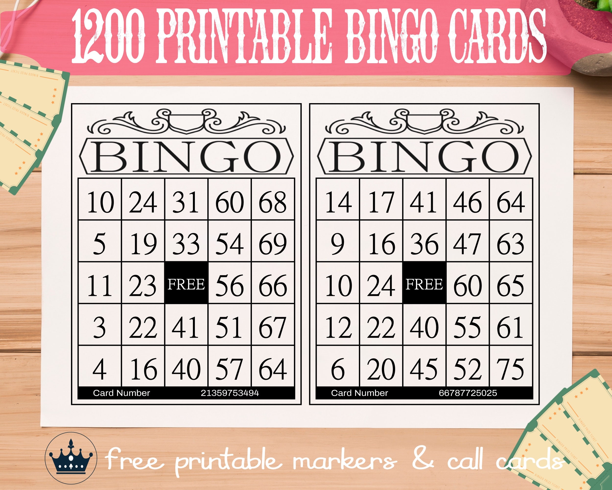 1200 Printable Bingo Cards 100 Bonus Free Classic 75 Balls 