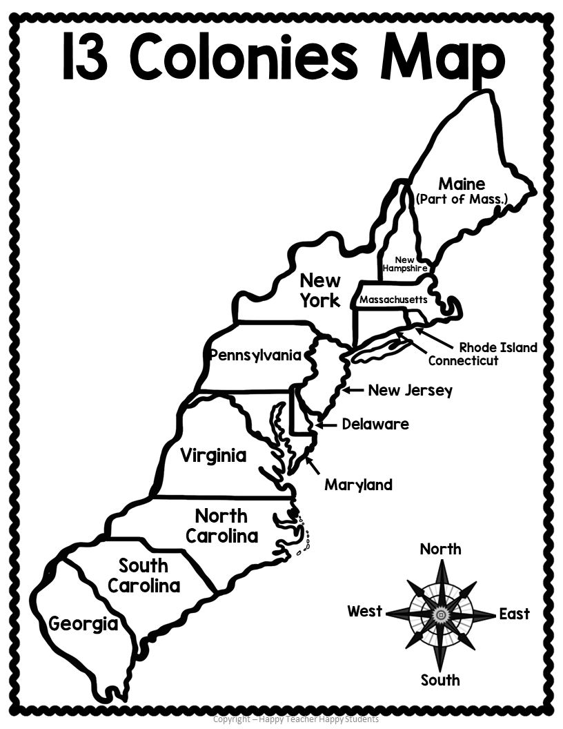 13 Colonies Map Quiz 13 Colonies Map Worksheet Blank 13 Colonies Map U0026 13 Colonies Test Homeschool
