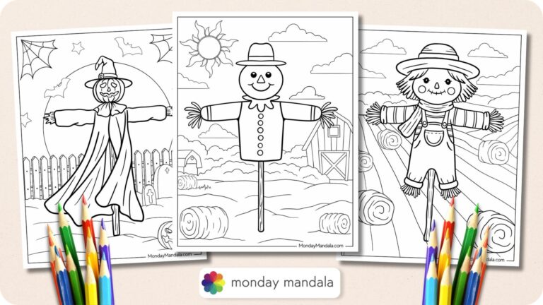 14 Scarecrow Coloring Pages Free PDF Printables 