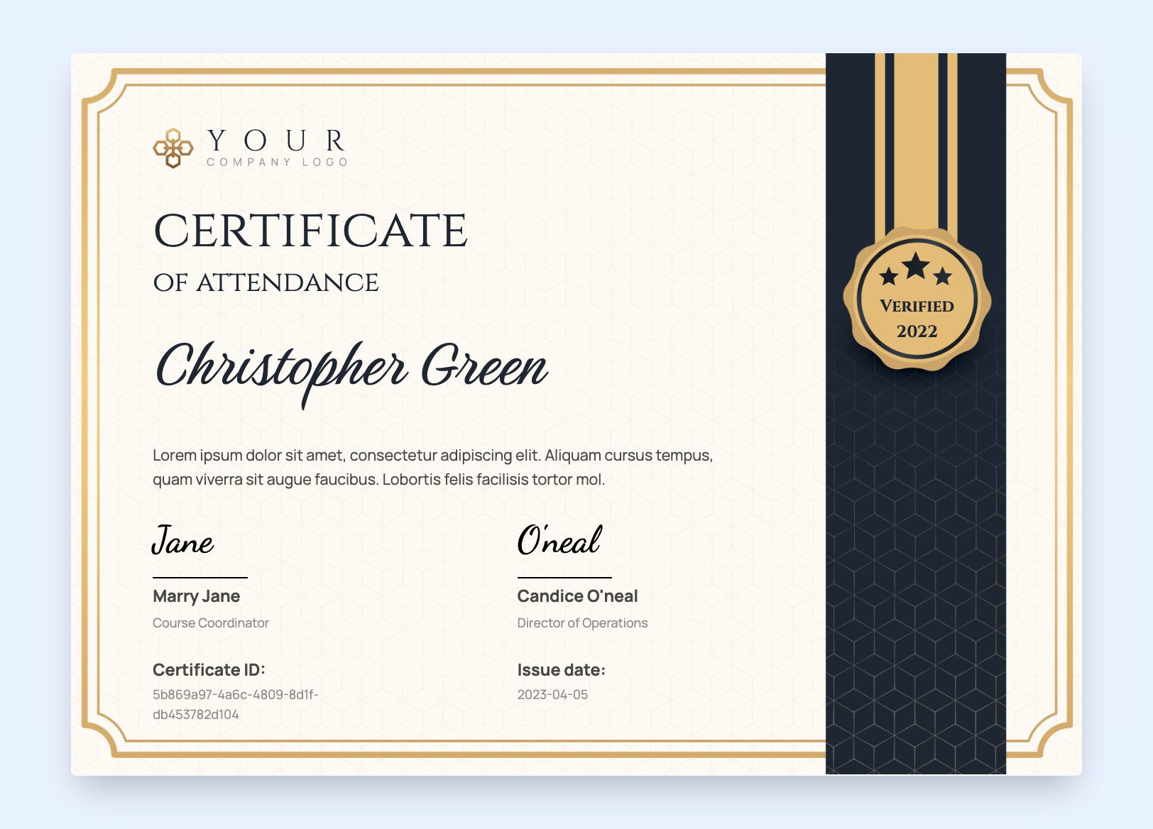 Perfect Attendance Certificate Free Printable