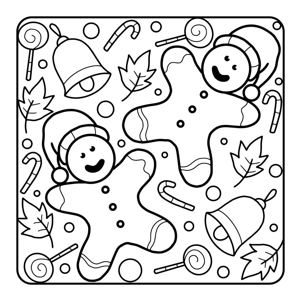 Gingerbread Man Coloring Page Free Printable