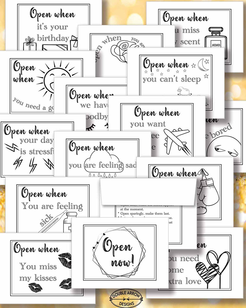 16 Open When Letters For Boyfriend Or Girlfriend Double Arrow Designs