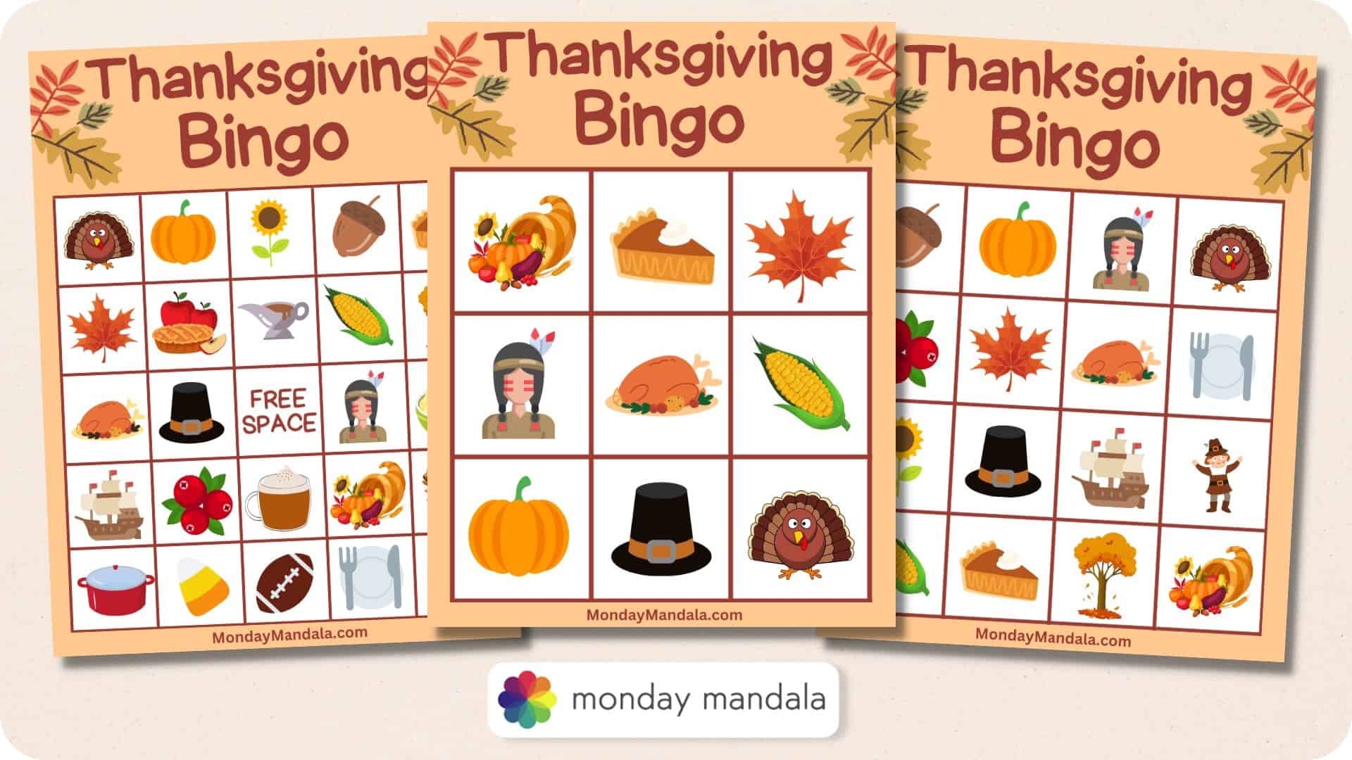 180 Thanksgiving Bingo Cards Free PDF Printables 
