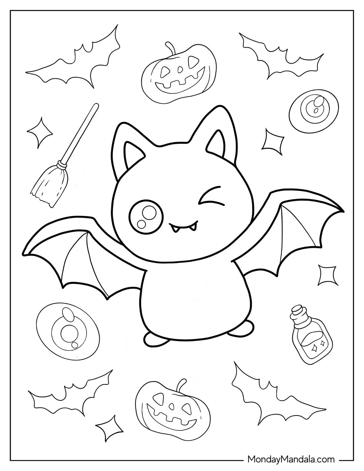 20 Bat Coloring Pages Free PDF Printables 