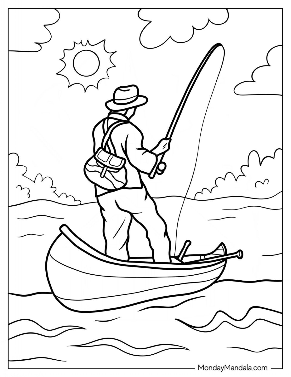 20 Fishing Coloring Pages Free PDF Printables 