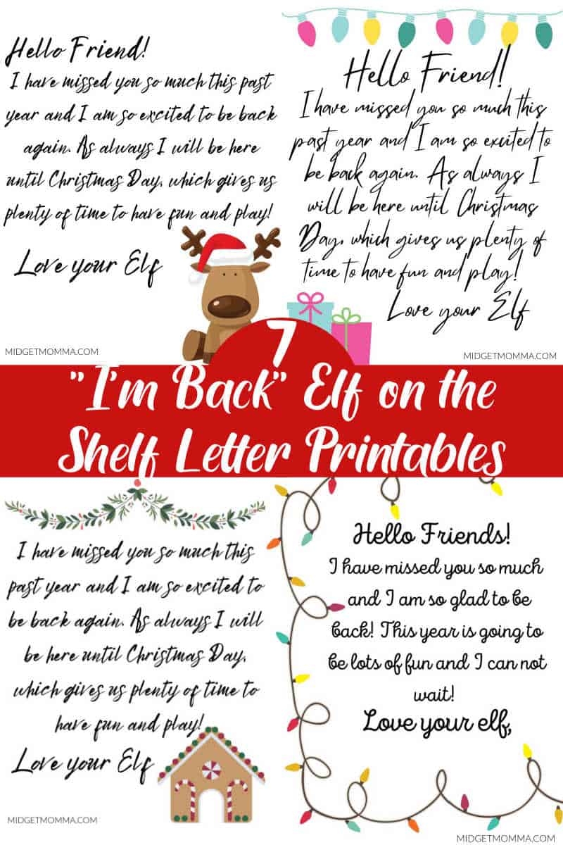 20 FREE I m Back Elf On The Shelf Arrival Letter Printables