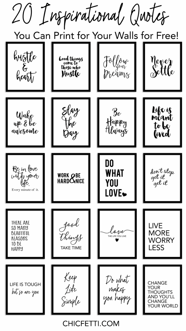 20 Inspirational Quotes You Can Print For Your Walls For Free 