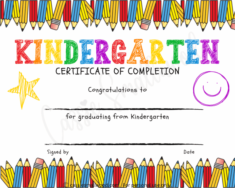 20 Preschool And Kindergarten Graduation Certificates FREE 