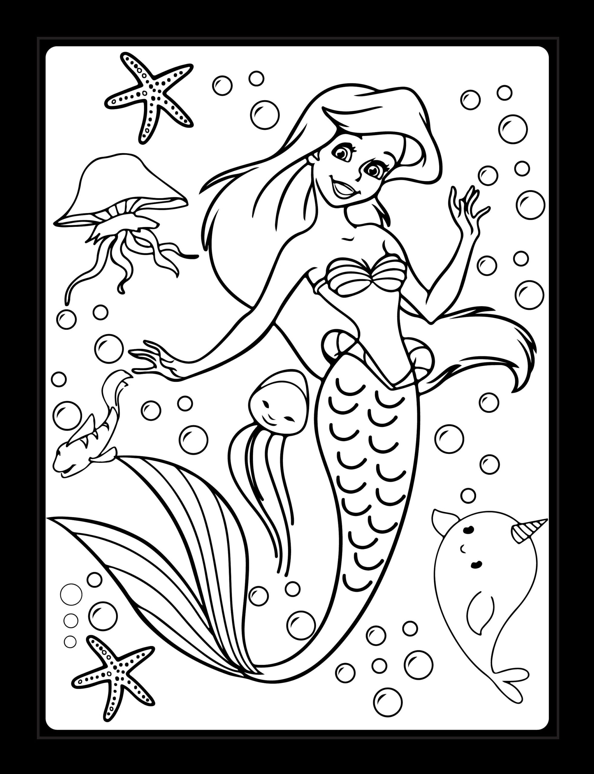 Mermaid Free Printable Coloring Pages