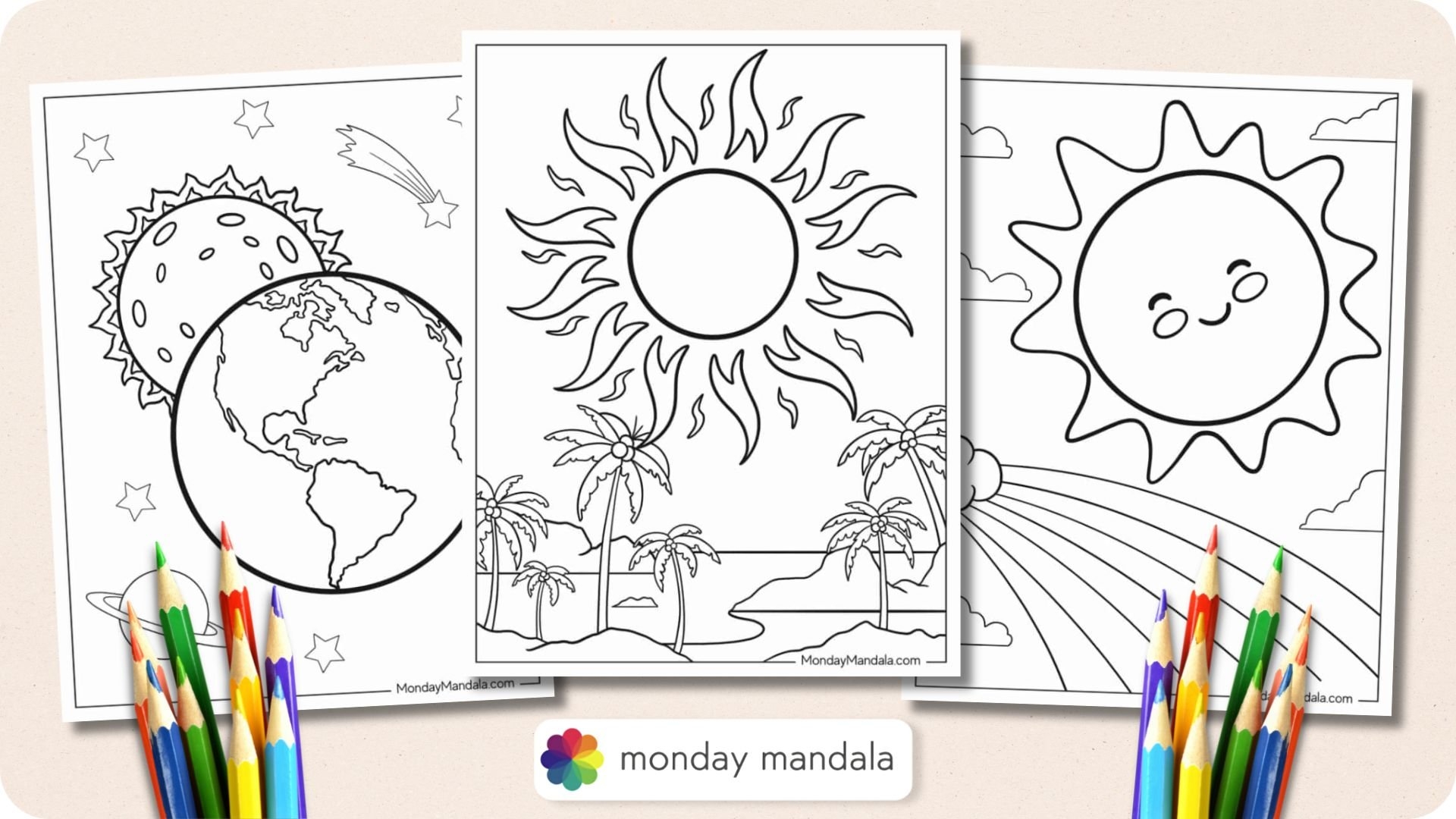 20 Sun Coloring Pages Free PDF Printables 