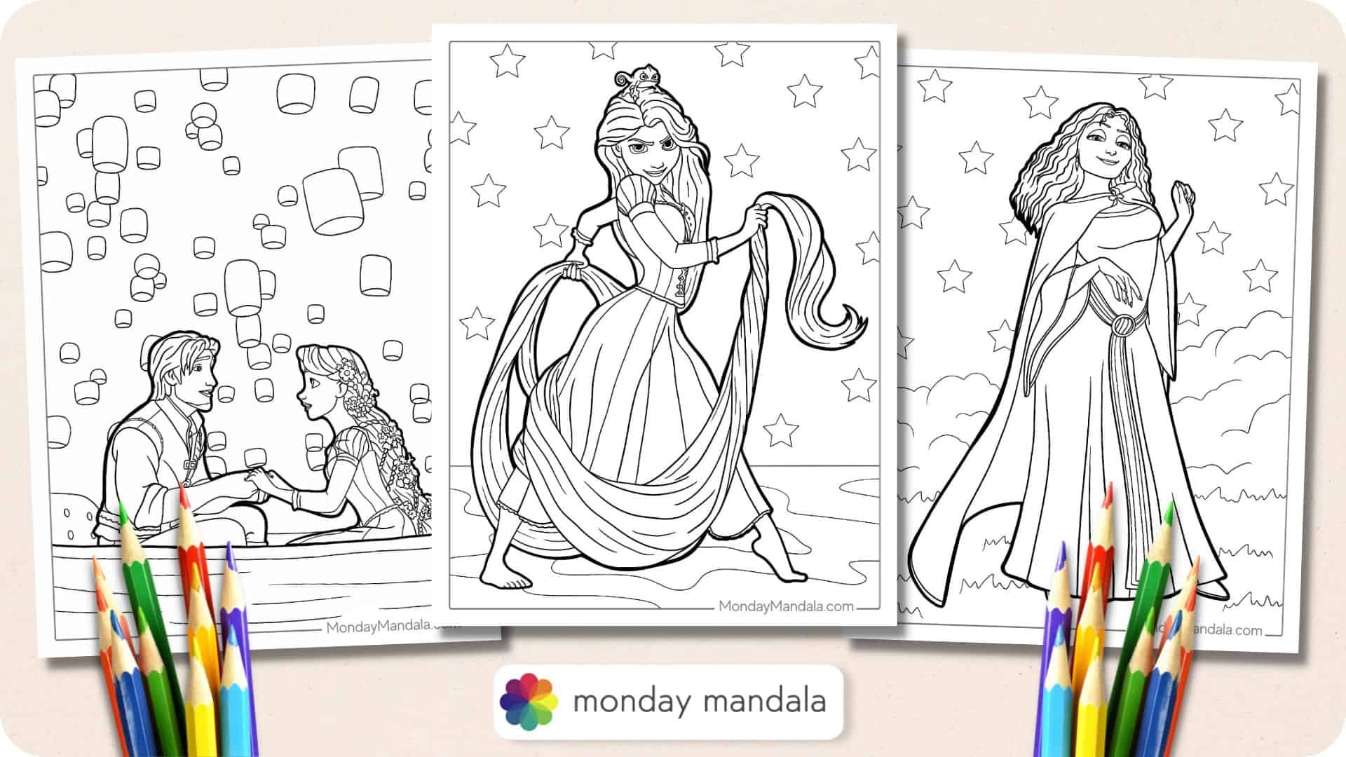 20 Tangled Coloring Pages Free PDF Printables 