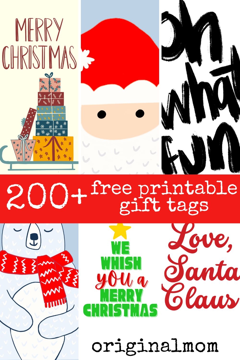 200 Merry Christmas Printable Gift Tags OriginalMOM