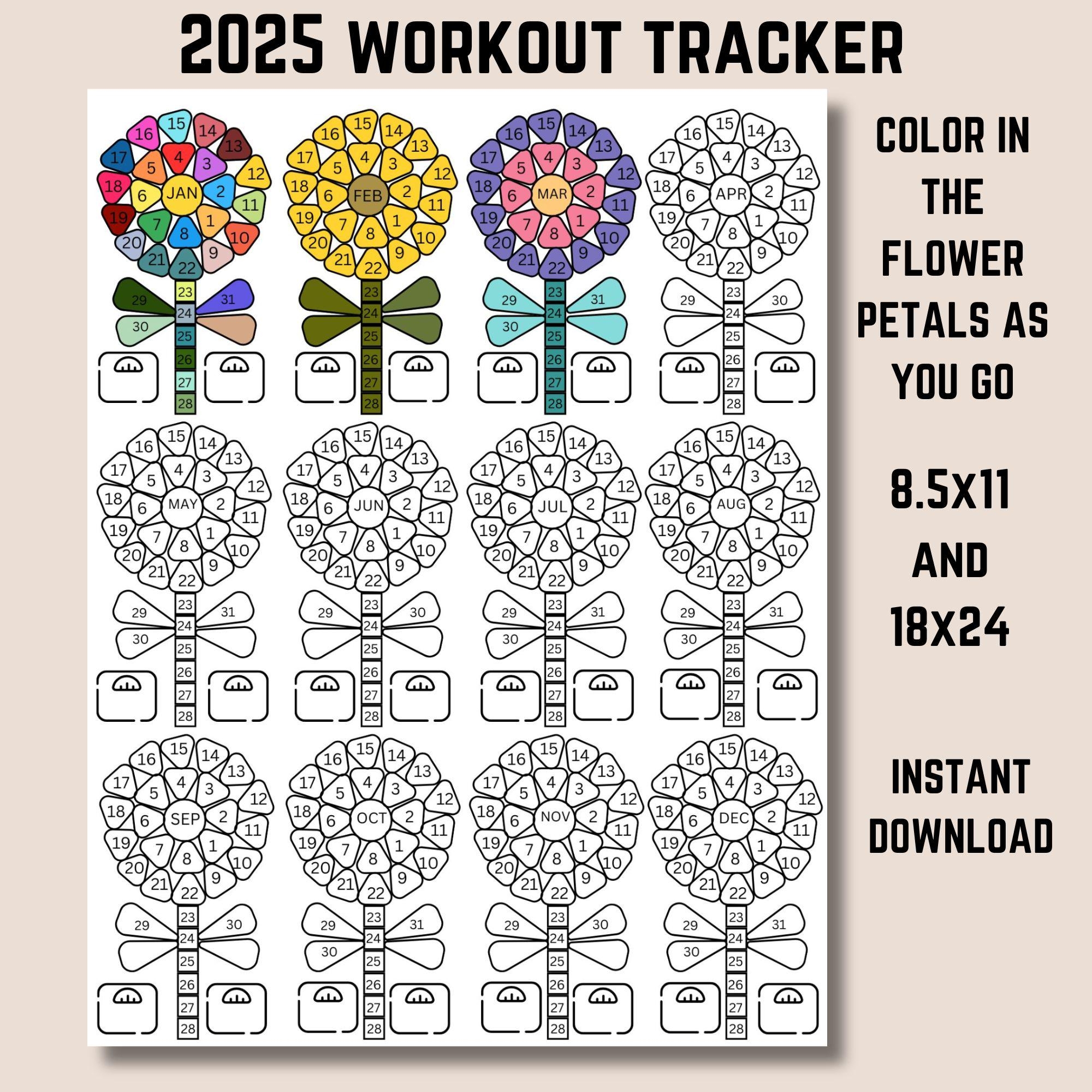 2025 Workout Tracker Color Digital Workout Tracker Fitness 