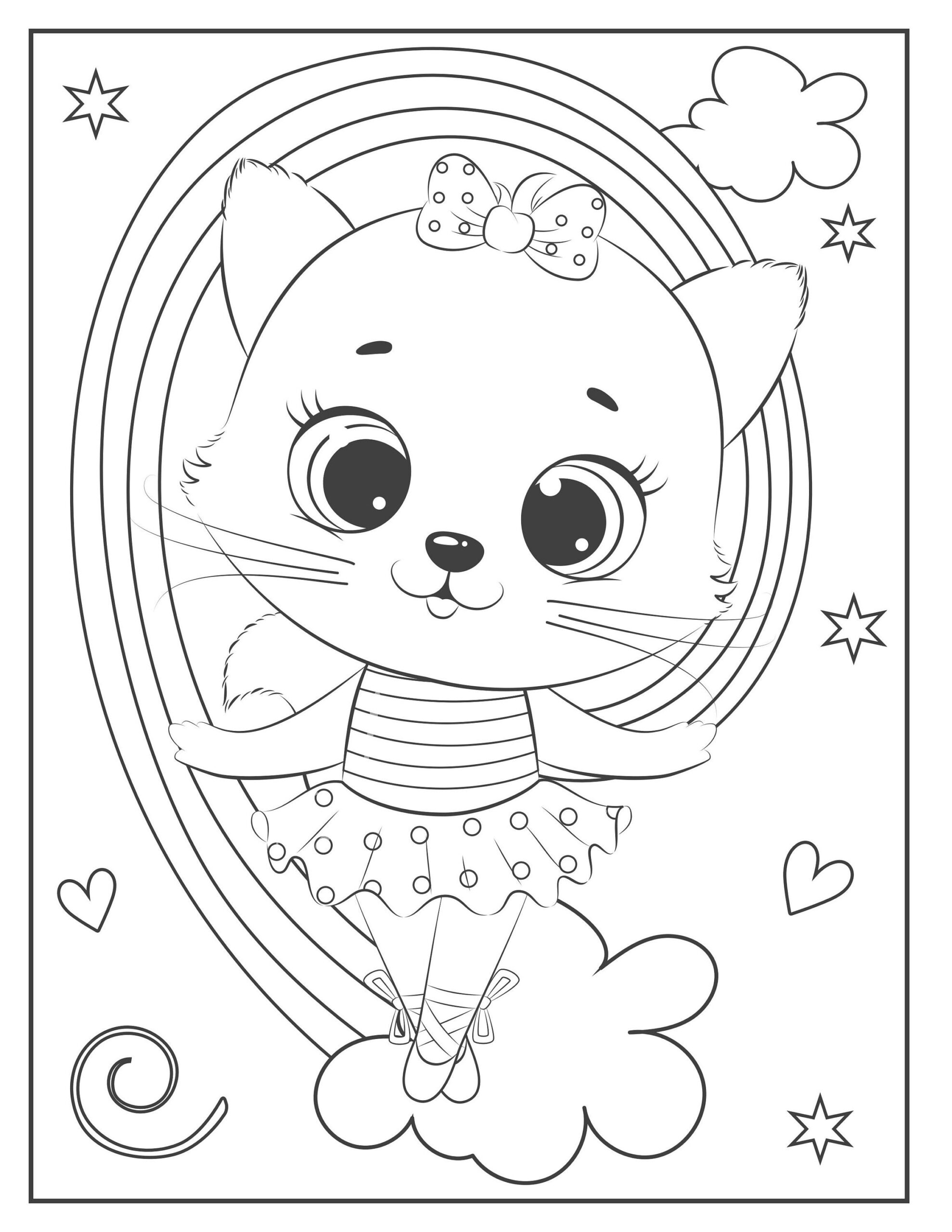 21 Printable Kitten Coloring Pages For Children Instant Download Etsy Australia