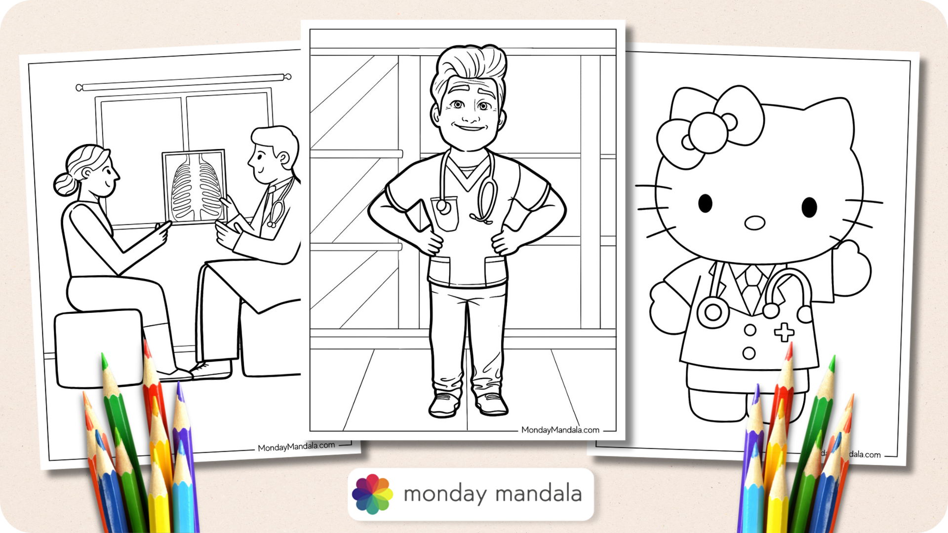 23 Doctor U0026 Nurse Coloring Pages Free PDF Printables 