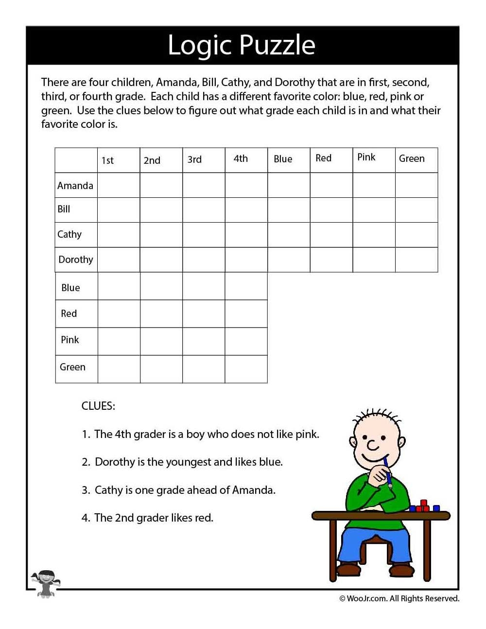 Free Printable Logic Puzzles For Adults