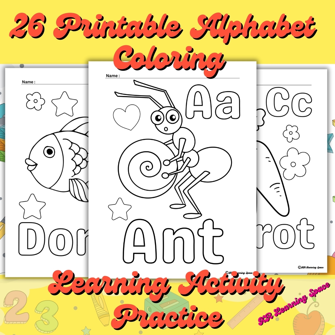 26 Printable Alphabet Coloring Pages Worksheets For Kids Preschool 