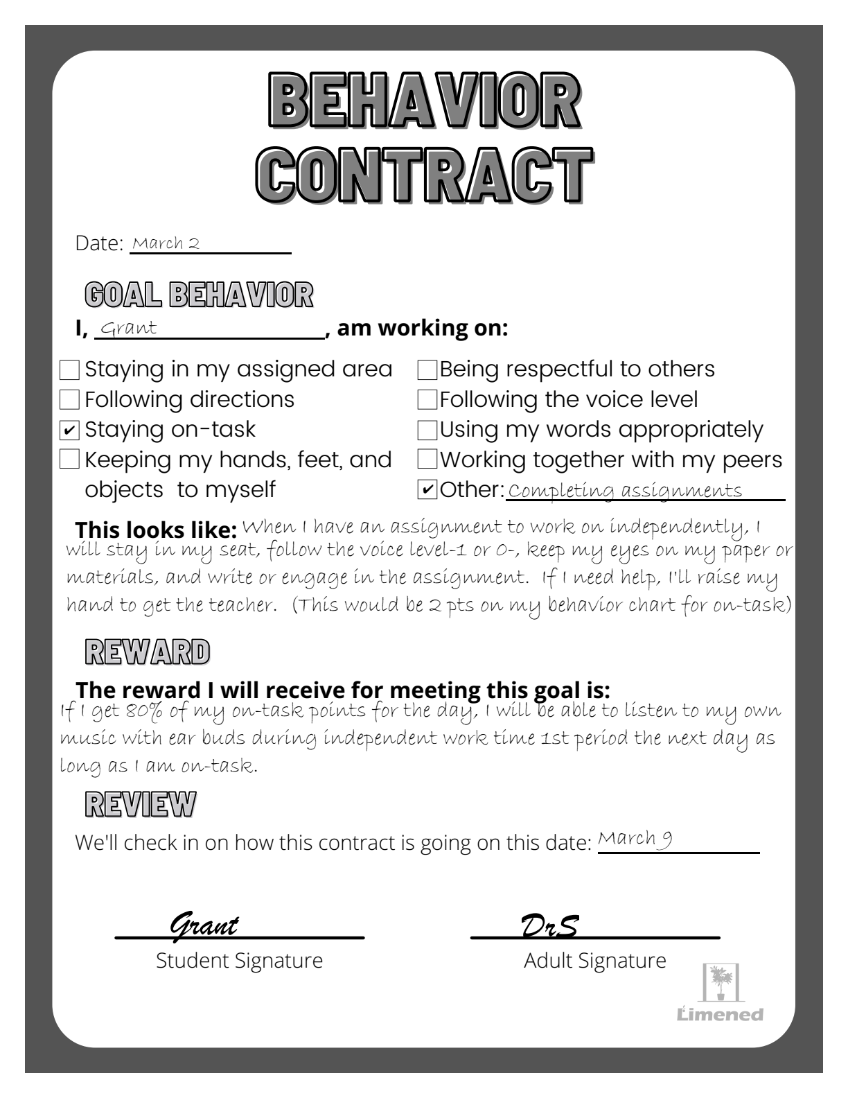 28 Turnkey Behavior Contract Templates To Open The Door To Better 