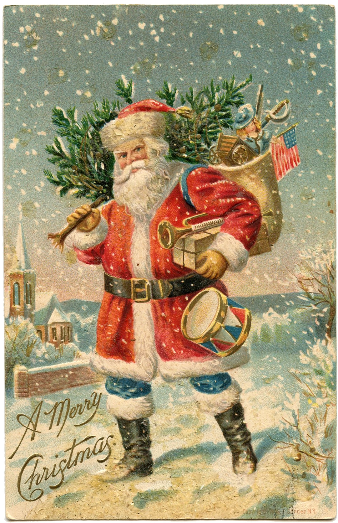 29 Santa Pictures With Red Coats Christmas The Graphics Fairy