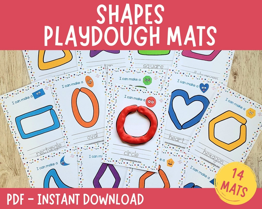 2D Shapes Play Dough Mats Printable Play Doh Toddler Activities Homeschool Montessori Kindergarten Pre k Preschool Materials Fine Motor Etsy