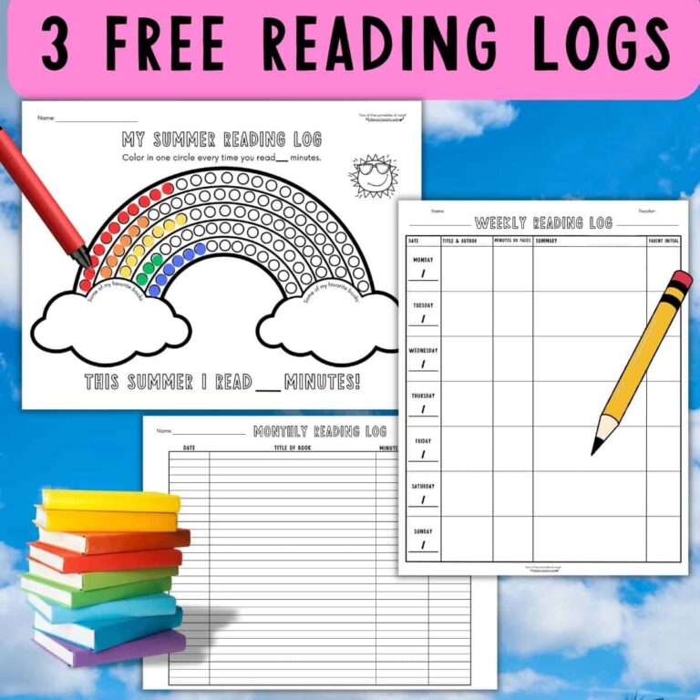 3 Free Printable Reading Log Templates Weekly Monthly U0026 Summer 