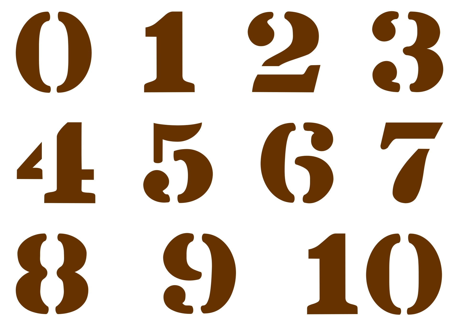 3 Inch Stencils Numbers 10 Free PDF Printables Printablee