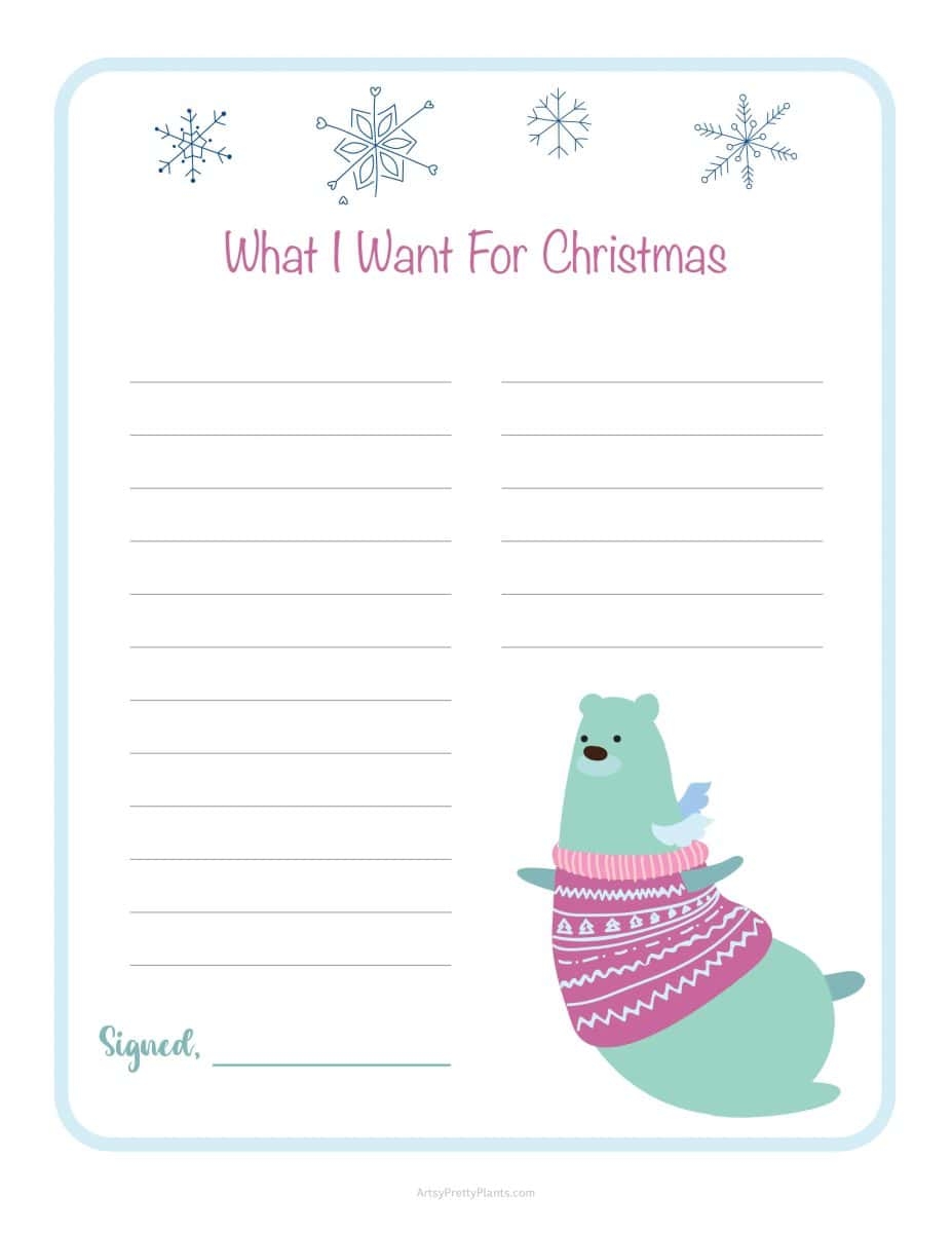 Free Printable Christmas List Paper