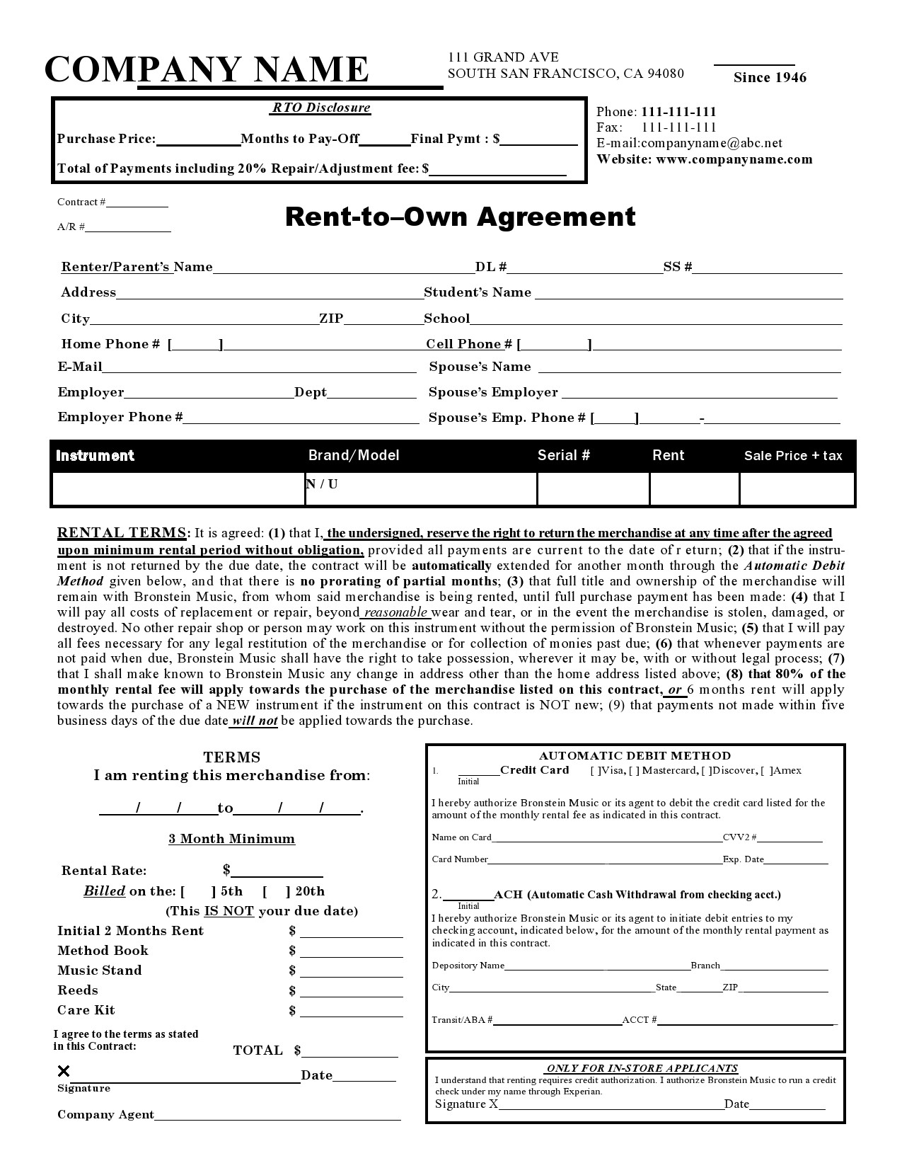 30 Free Rent To Own Contracts Templates TemplateLab