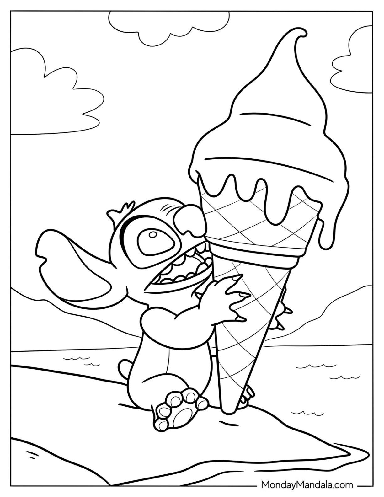 Ice Cream Color Pages Printable Free