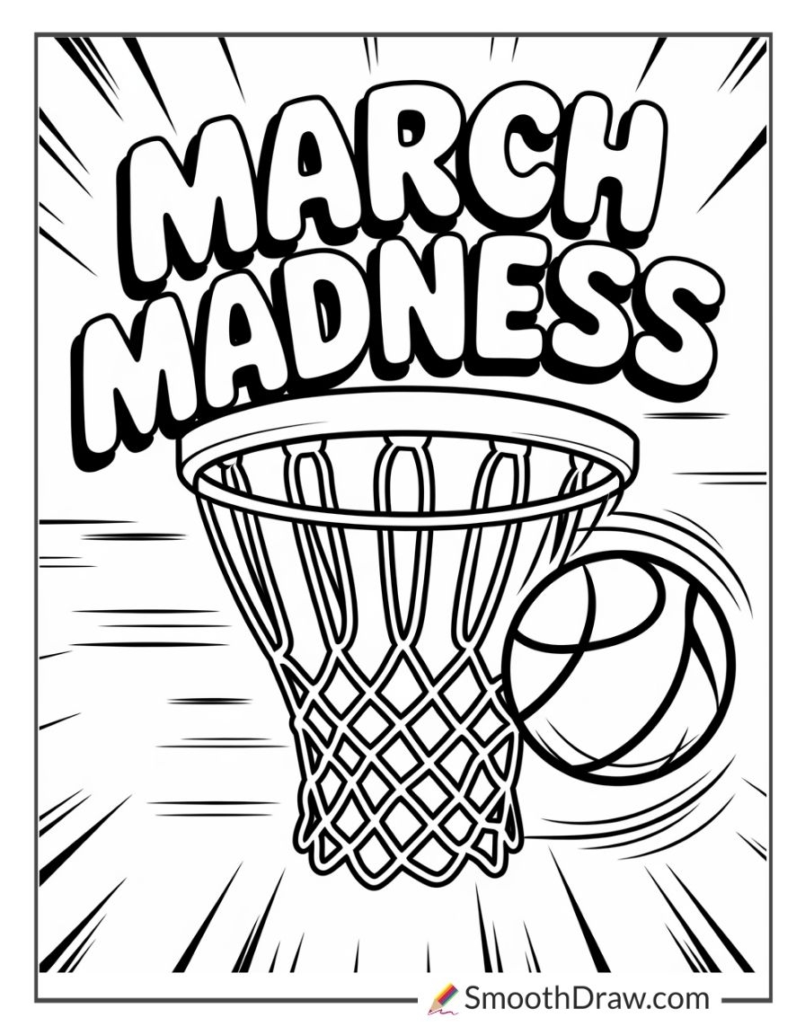 Basketball Coloring Page Free Printable