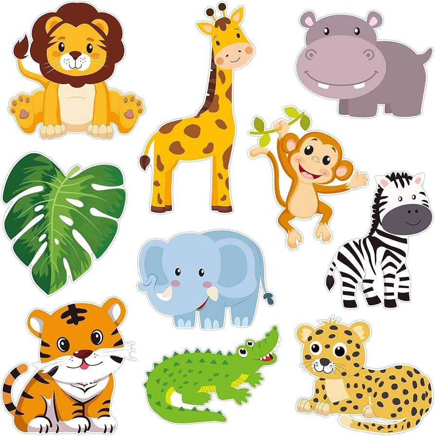 30 Pieces Jungle Animal Cutouts Safari Jungle Cut Outs For Bulletin Board Classroom Baby Shower Animals Theme Birthday Party Decorations