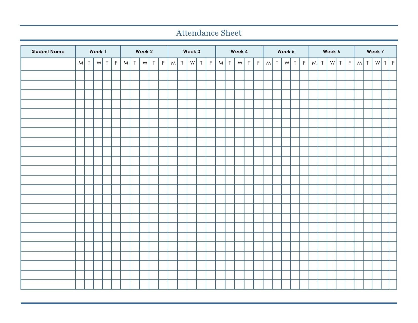 Free Printable Attendance Sheets