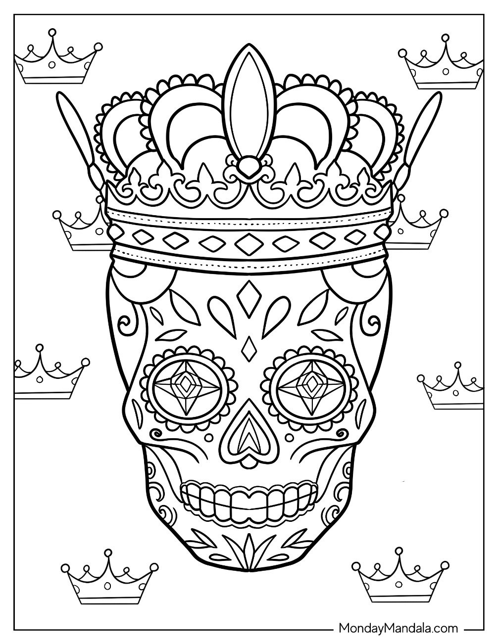 Free Printable Sugar Skull Coloring Pages