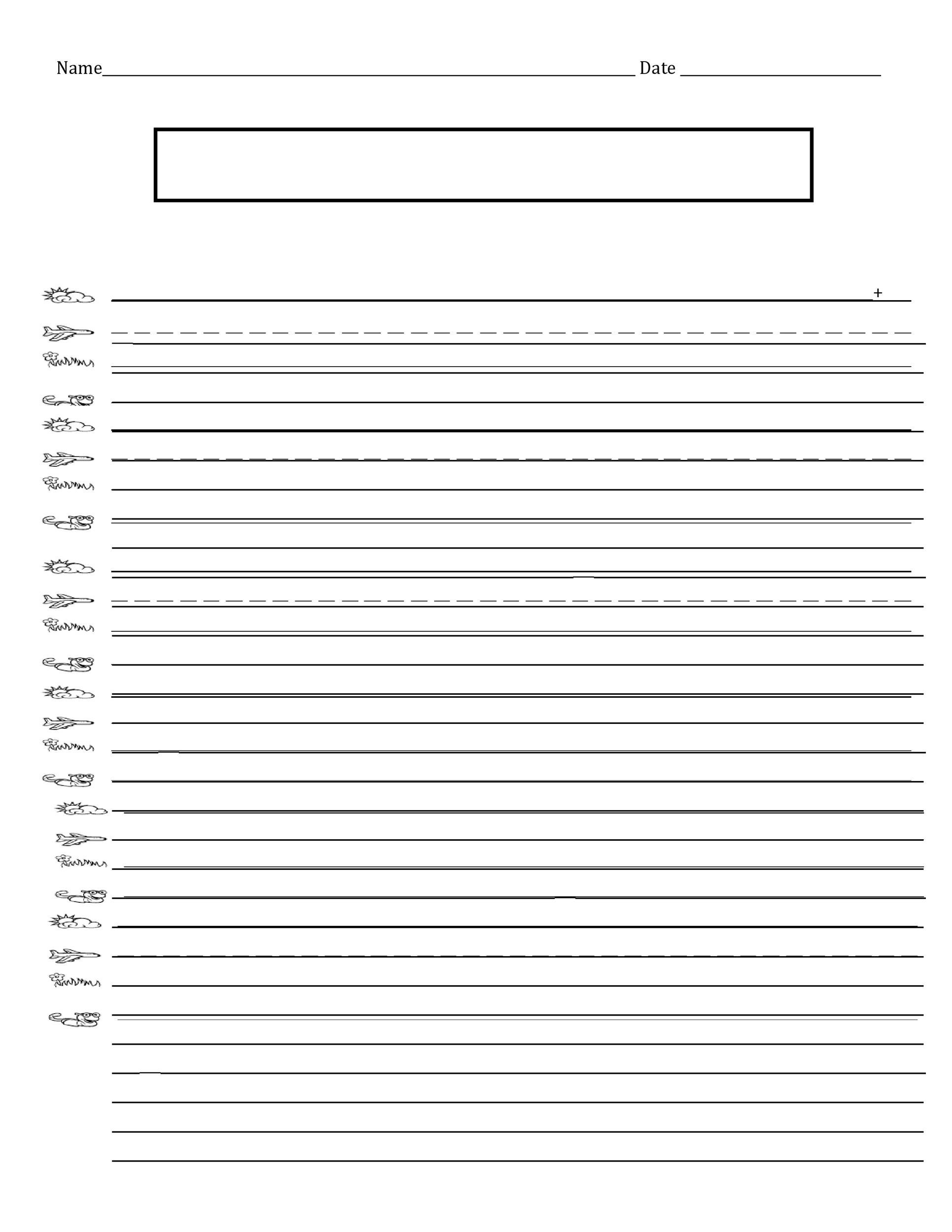 Lined Paper For Kindergarten Free Printable